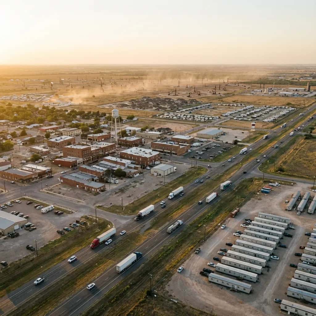 Boom Towns: Community Impact industry cover for Landman Blog